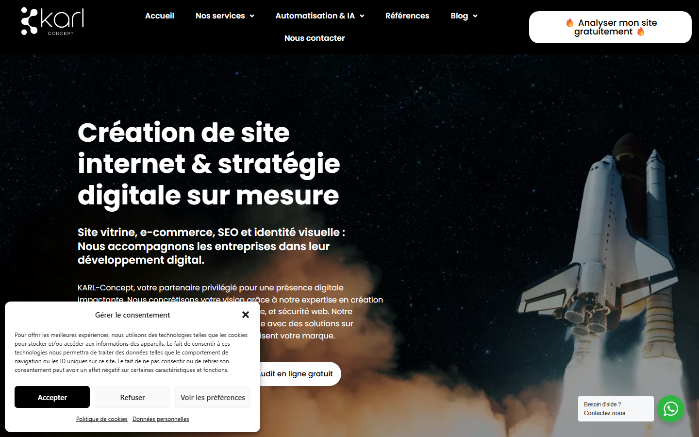 Aperçu du site de Karl-concept