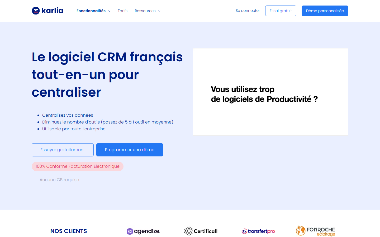 Aperçu du site de KARLIA