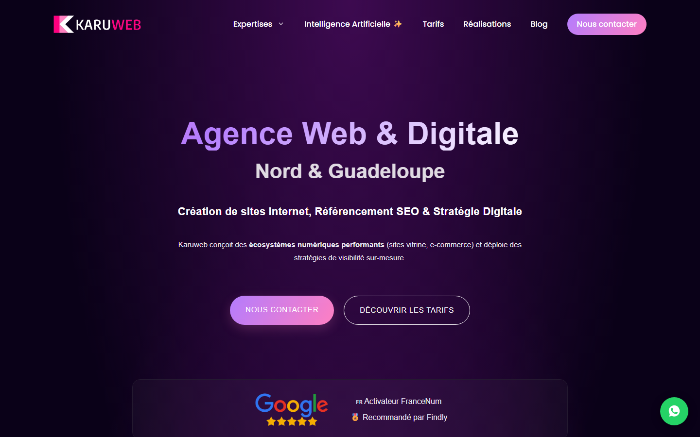 Aperçu du site de Karuweb