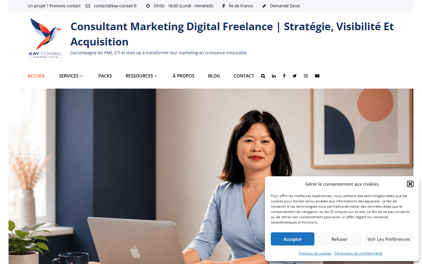 Aperçu du site de Kay Conseil