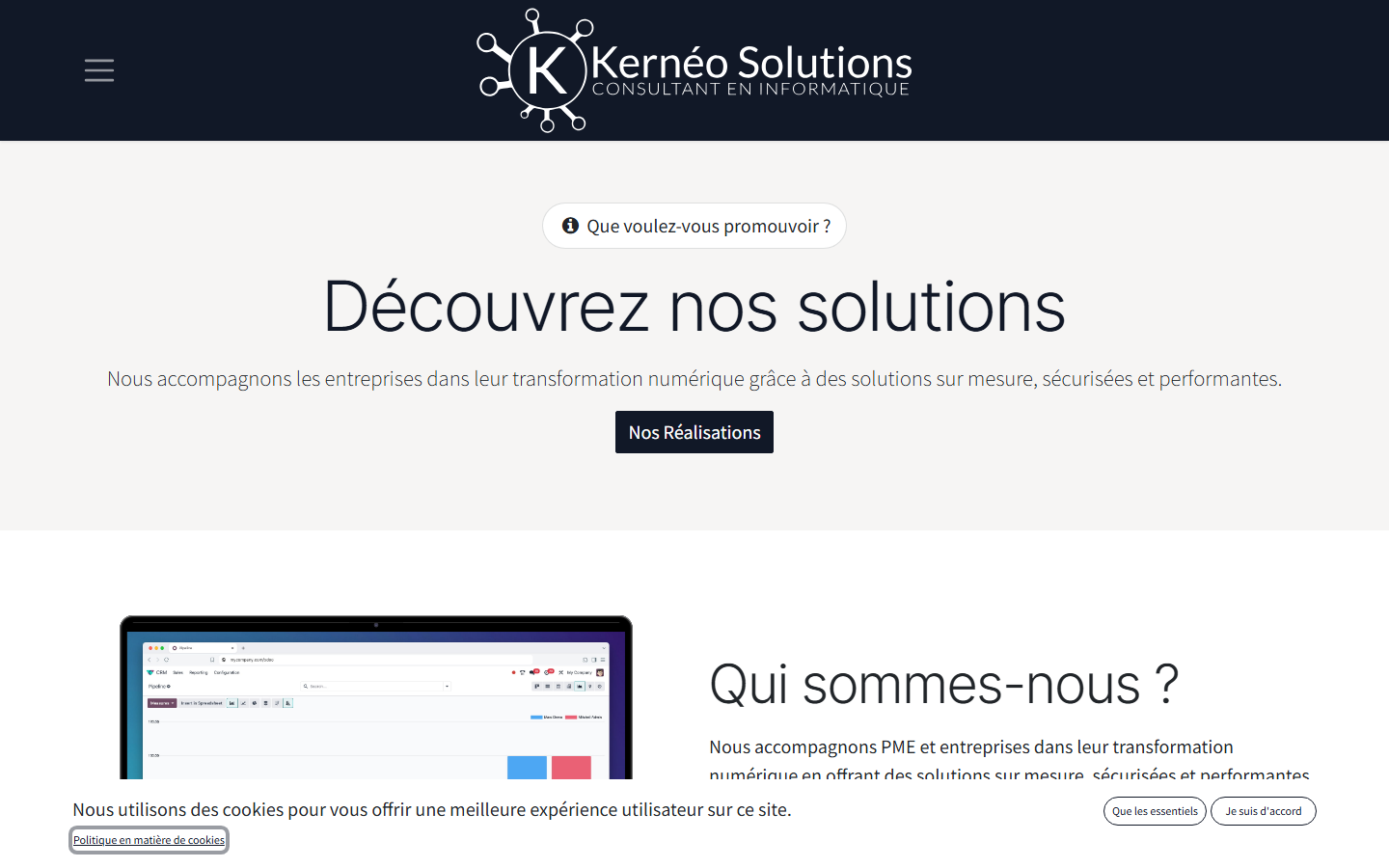 Aperçu du site de Kernéo solutions