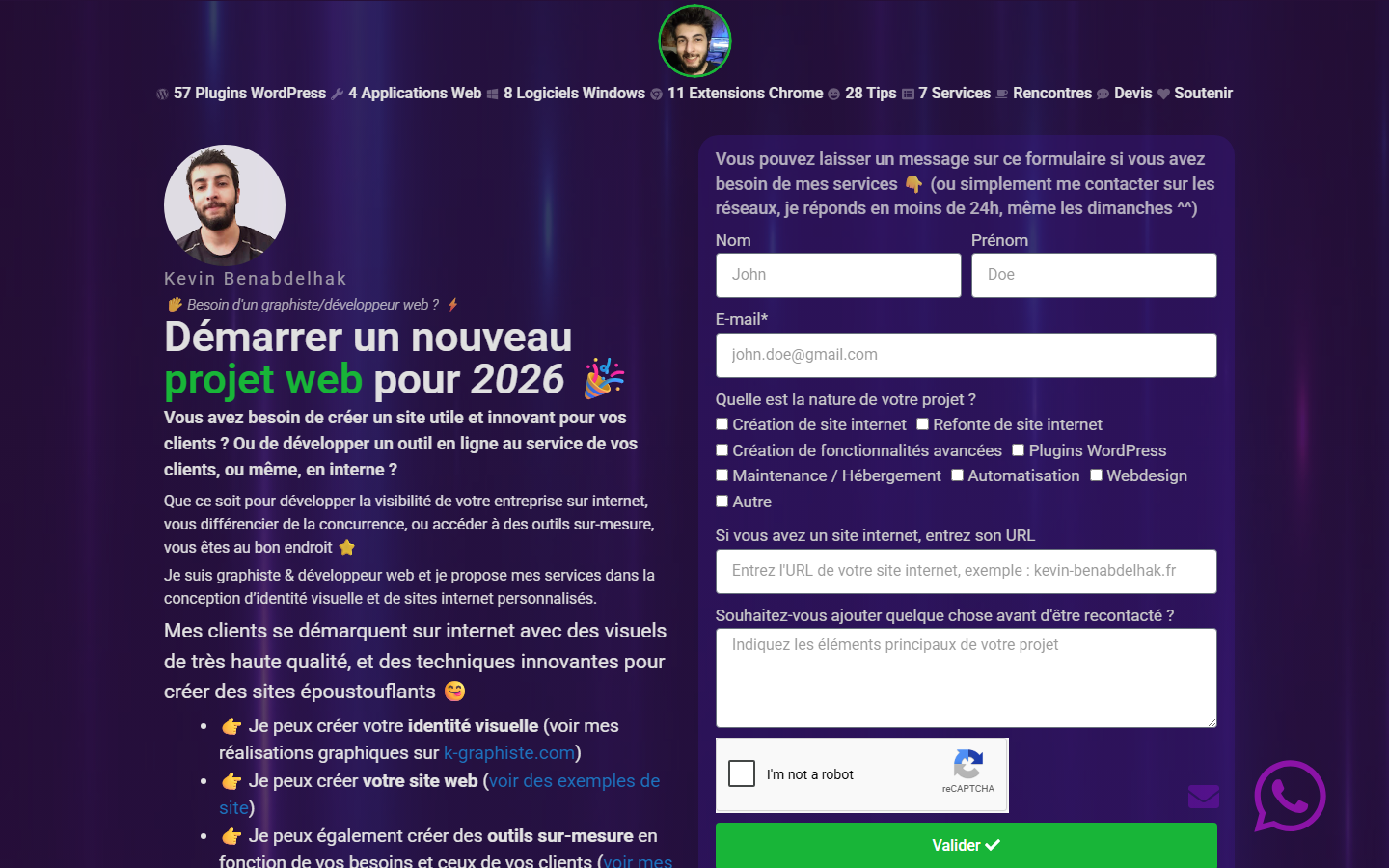 Aperçu du site de Kevin BENABDELHAK