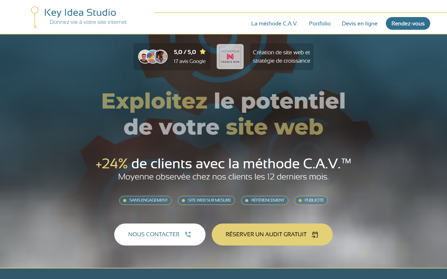 Aperçu du site de Key Idea Studio