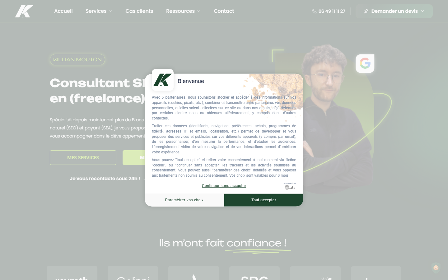 Aperçu du site de KILLIAN MOUTON