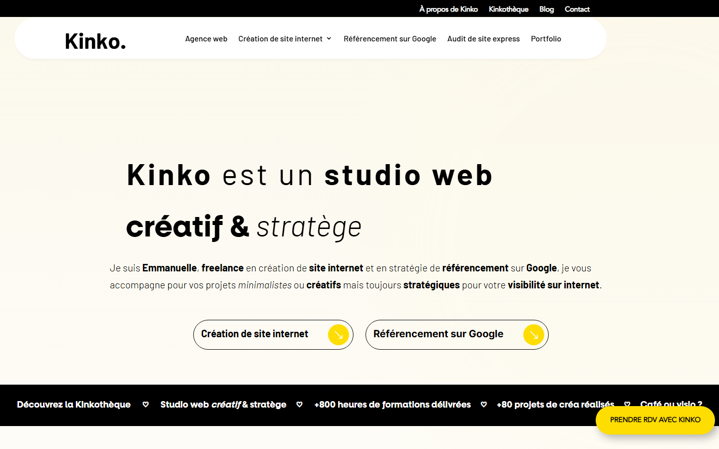 Aperçu du site de Kinko Studio
