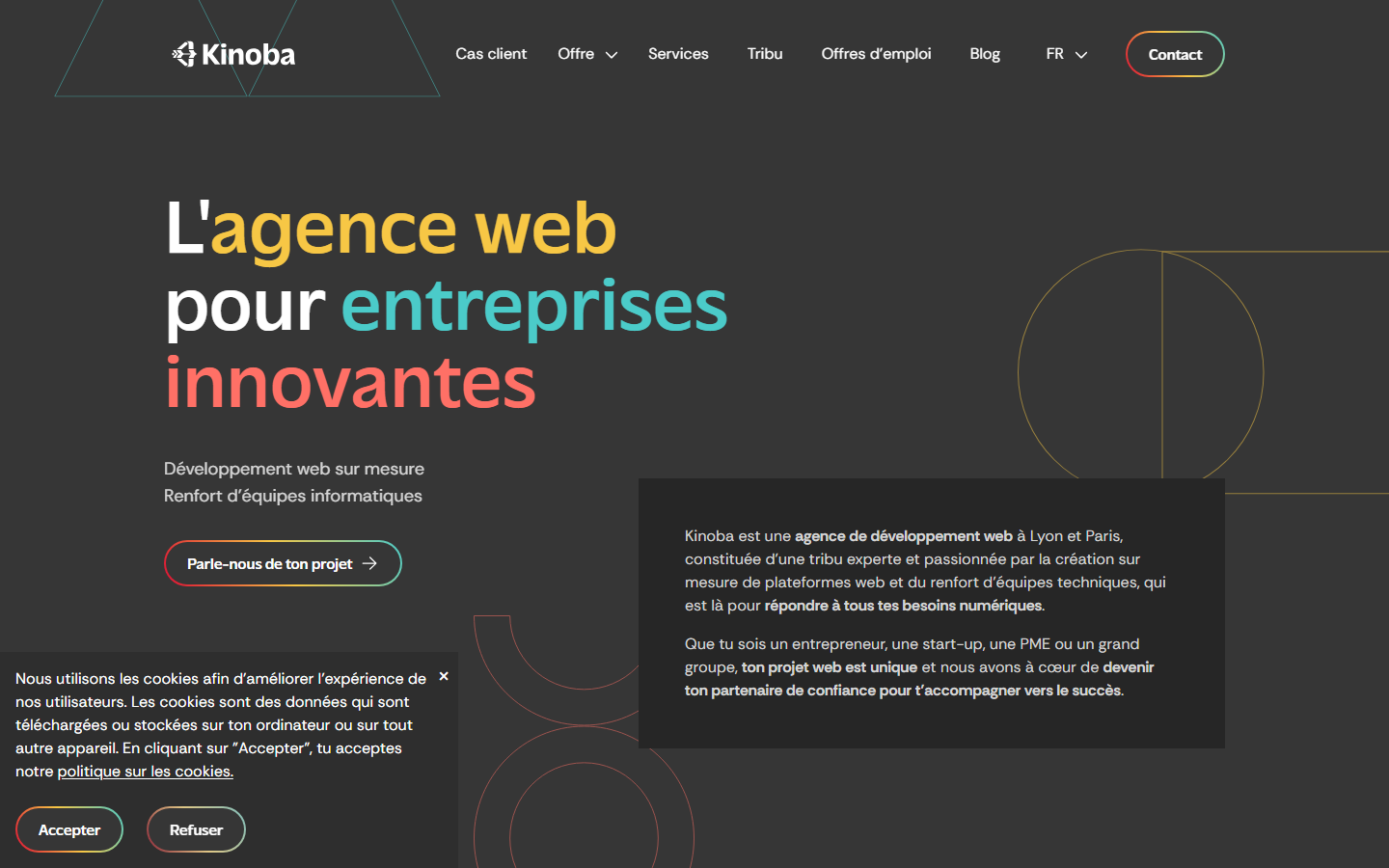 Aperçu du site de KINOBA