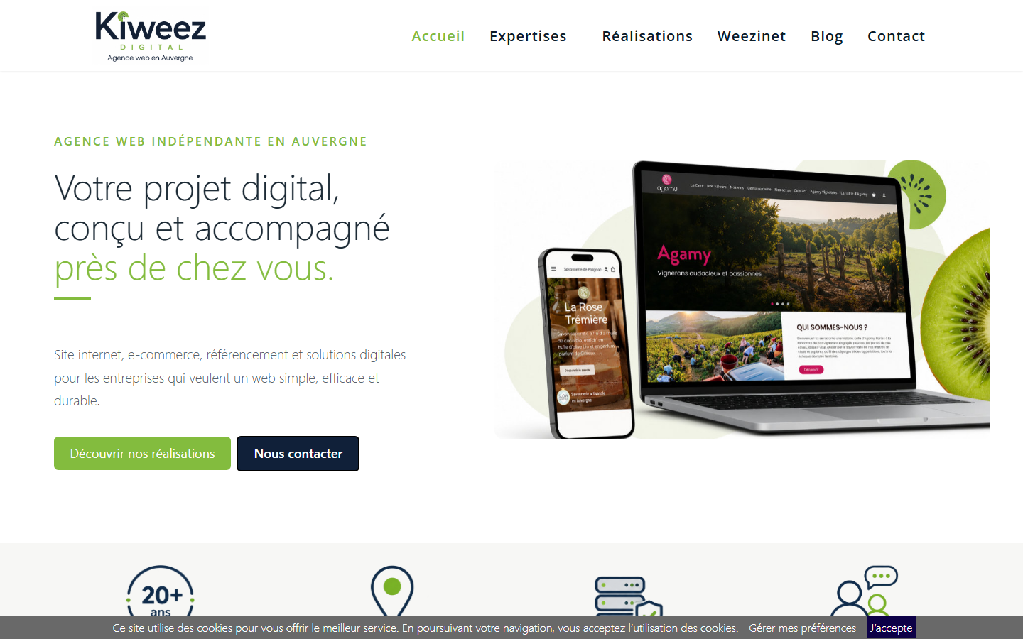 Aperçu du site de KIWEEZ