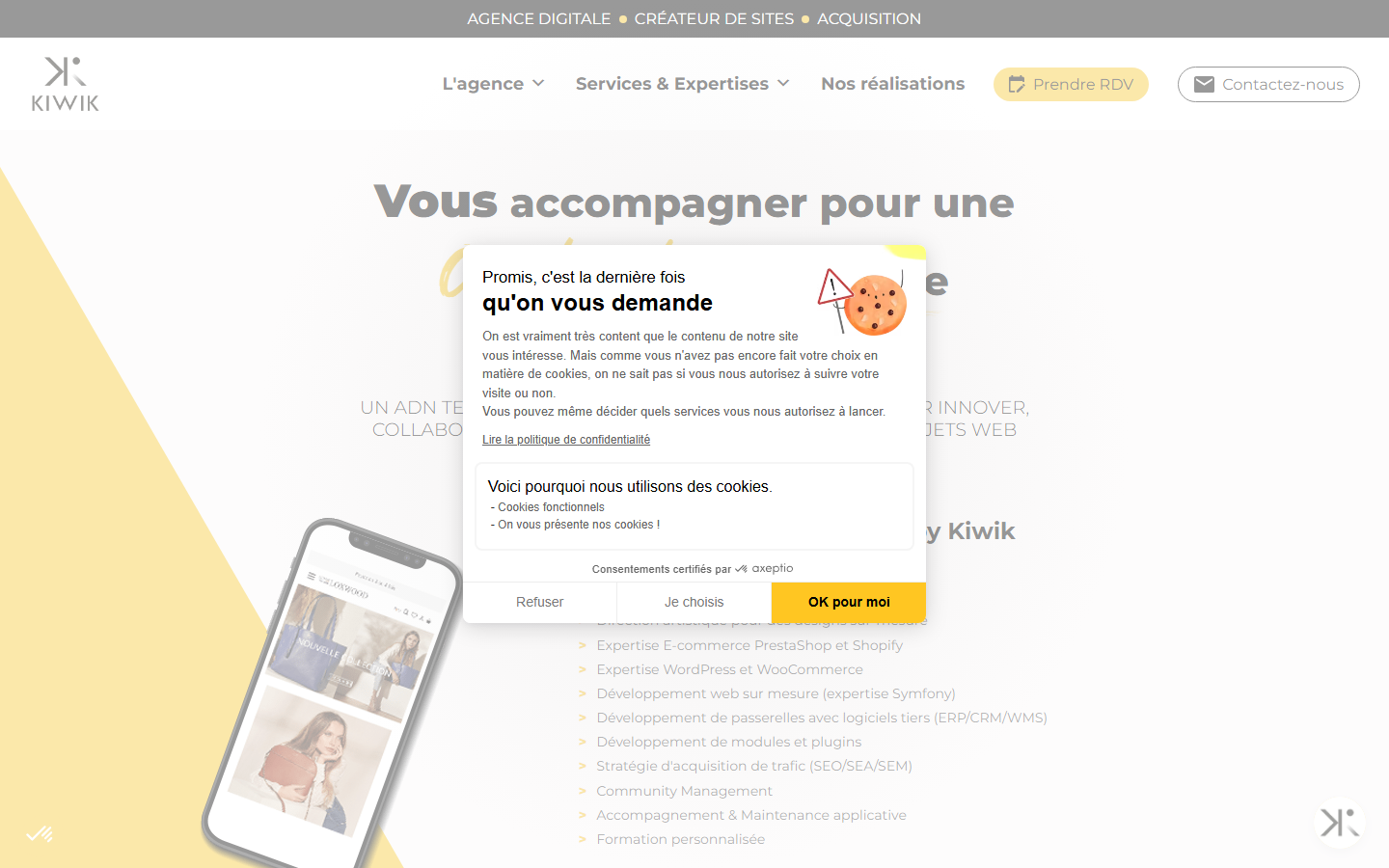 Aperçu du site de KIWIK