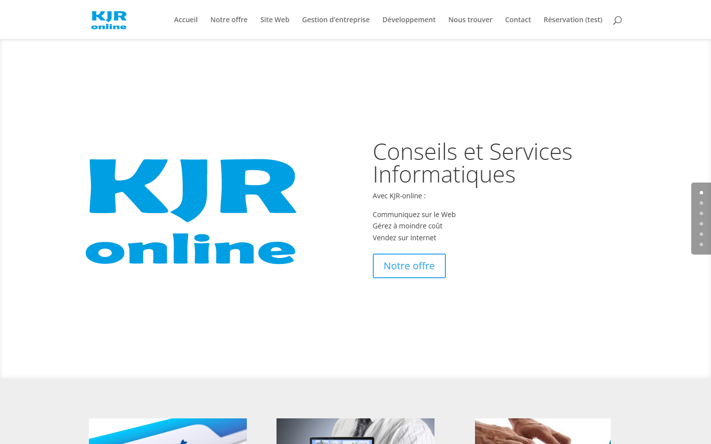 Aperçu du site de KJR-online
