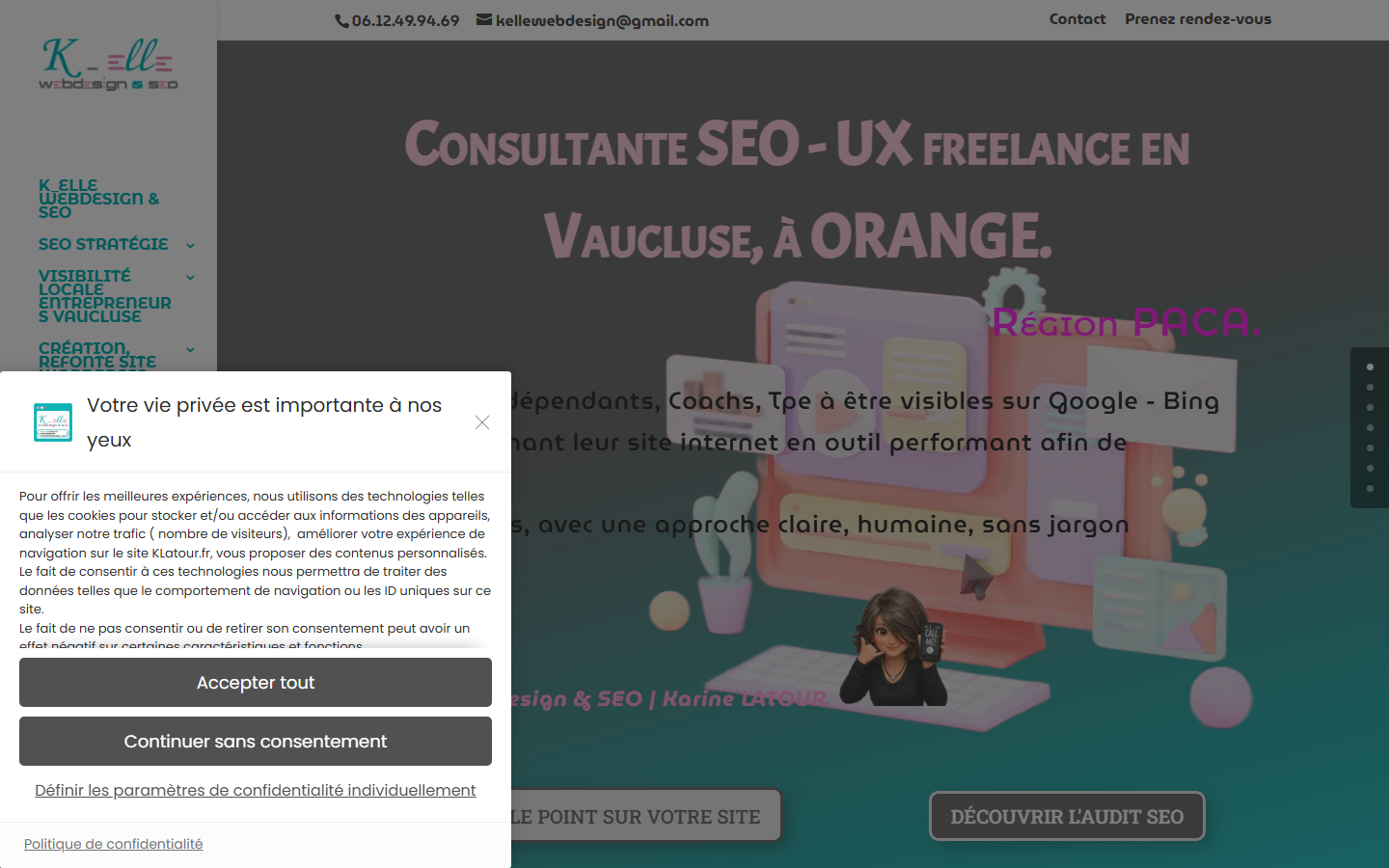 Aperçu du site de K_elle_Webdesign & SEO