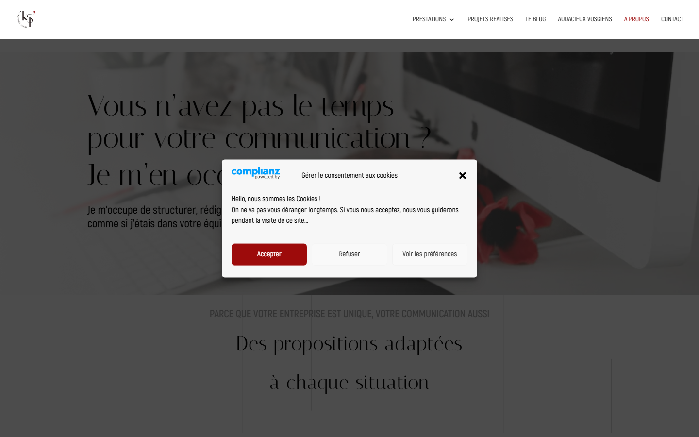 Aperçu du site de KMS COMMUNICATION