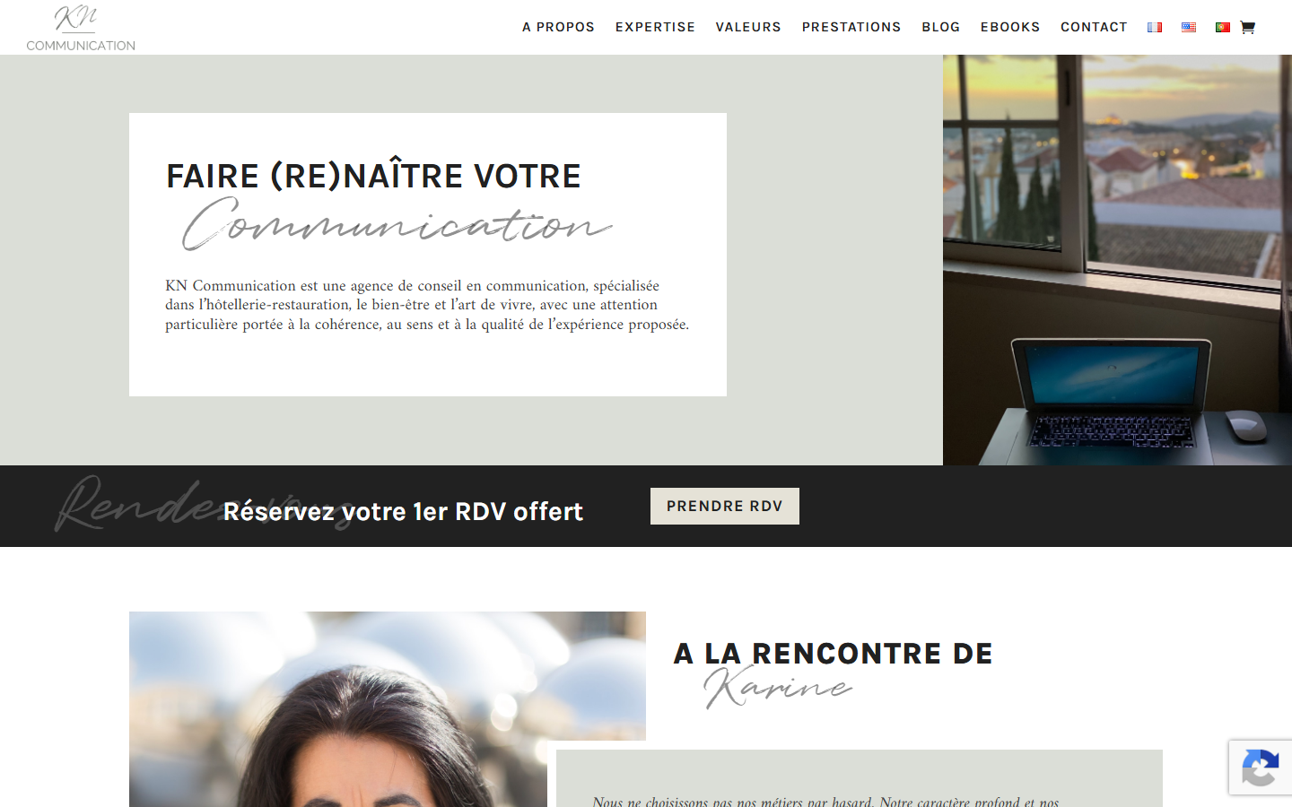 Aperçu du site de KN Communication