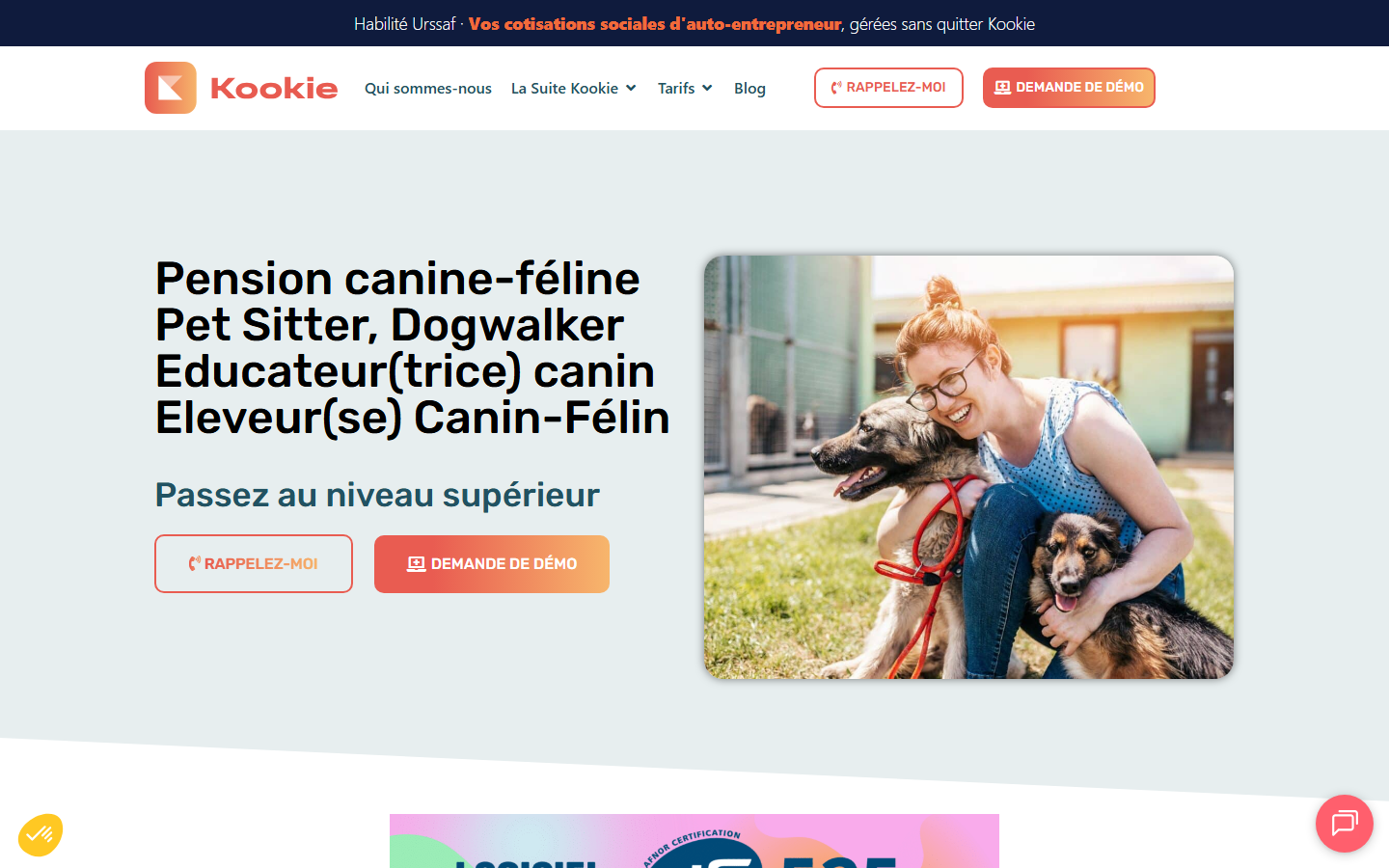 Aperçu du site de Kookie