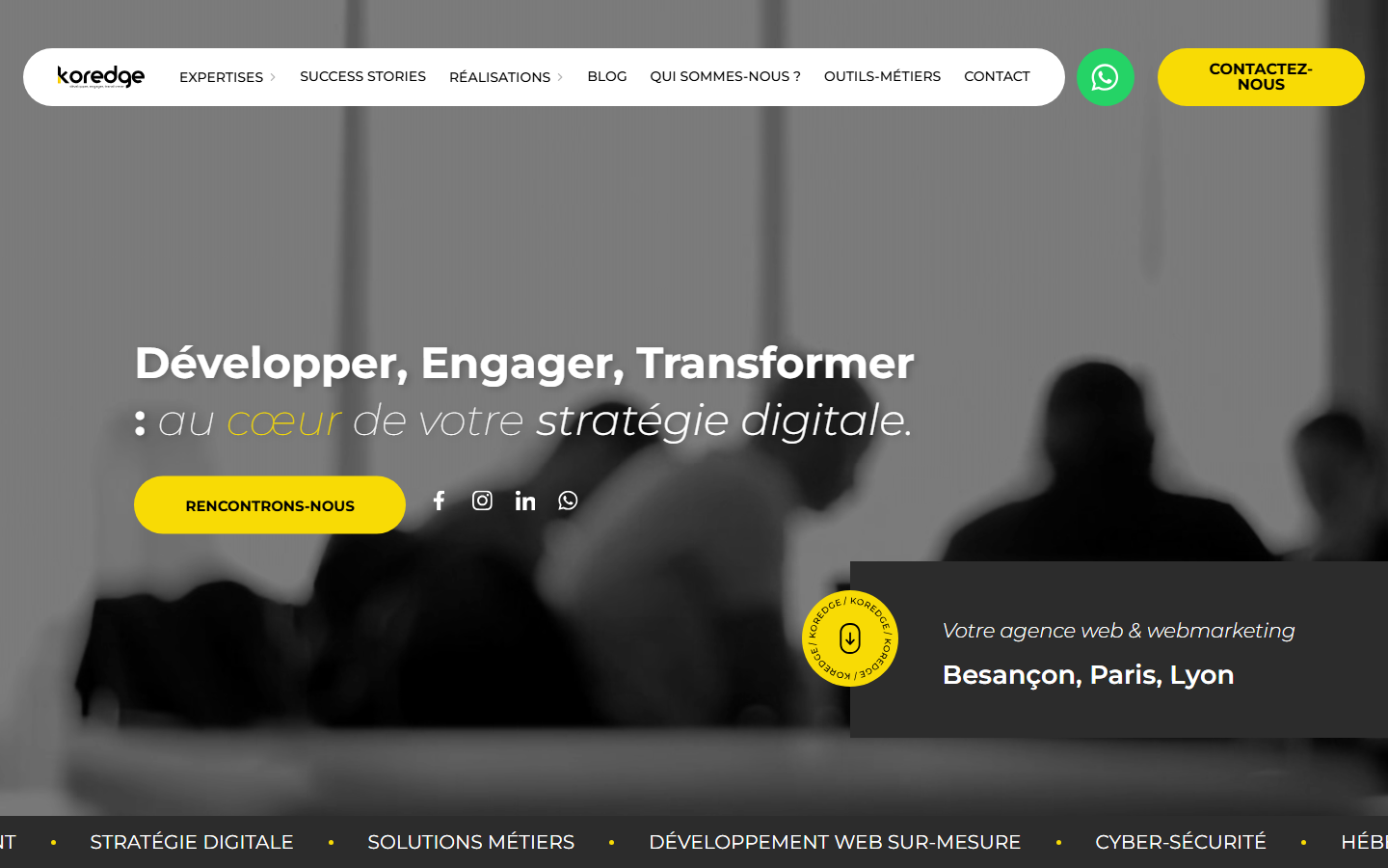 Aperçu du site de KOREDGE