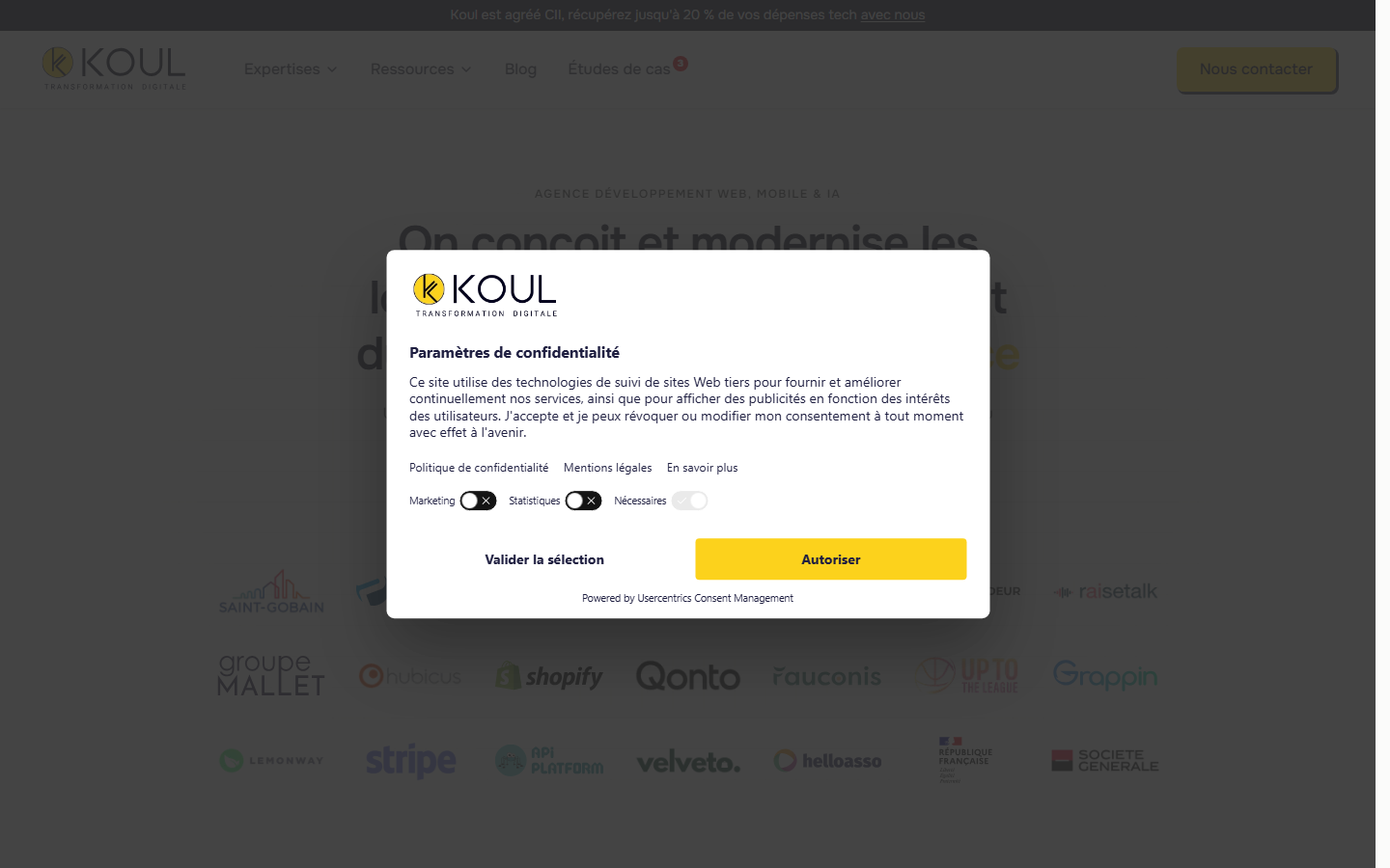 Aperçu du site de KOUL