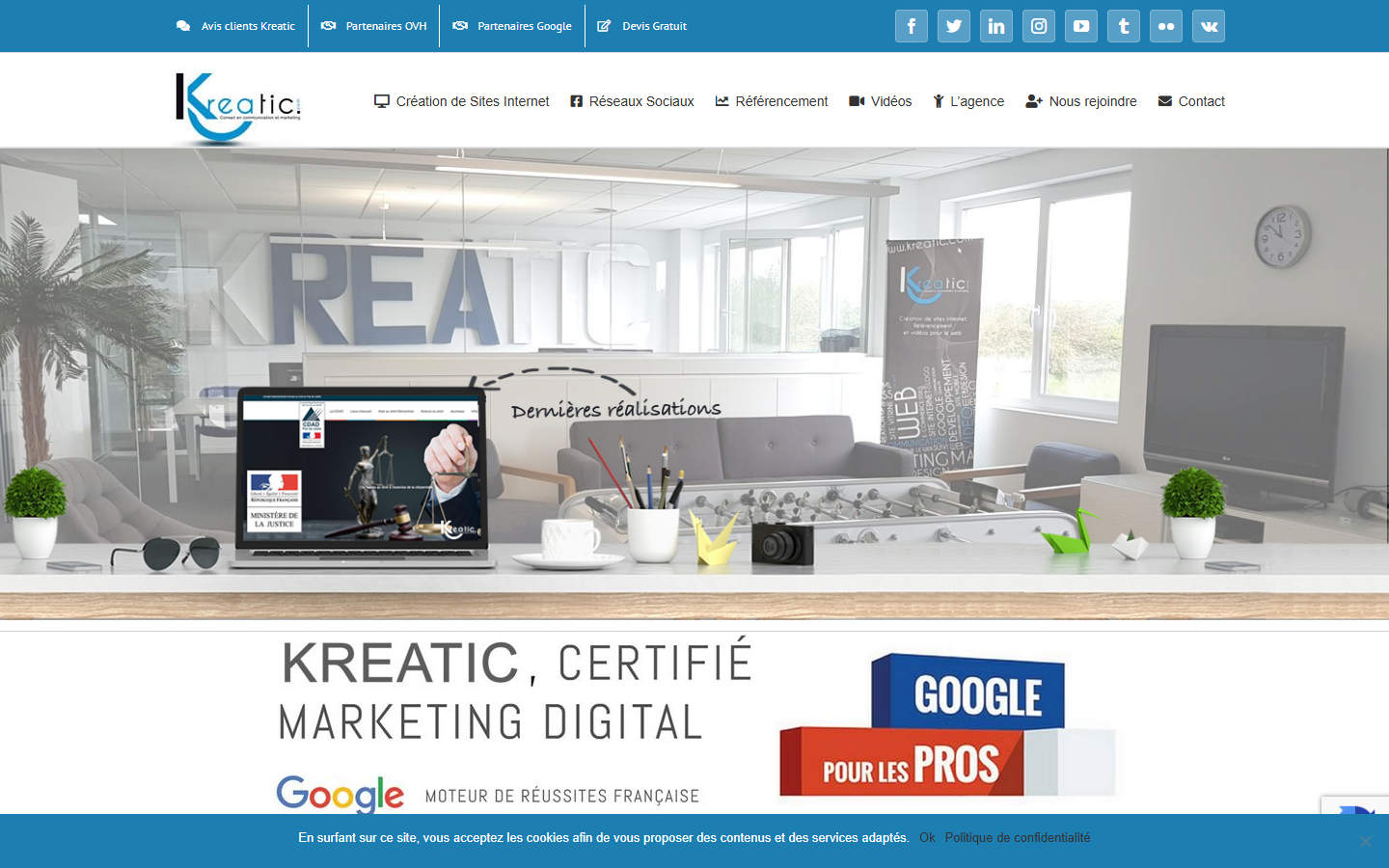 Aperçu du site de KREATIC SAS