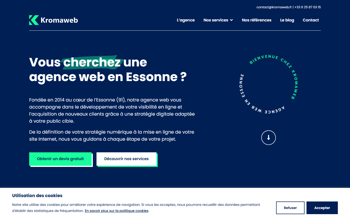 Aperçu du site de Kromaweb