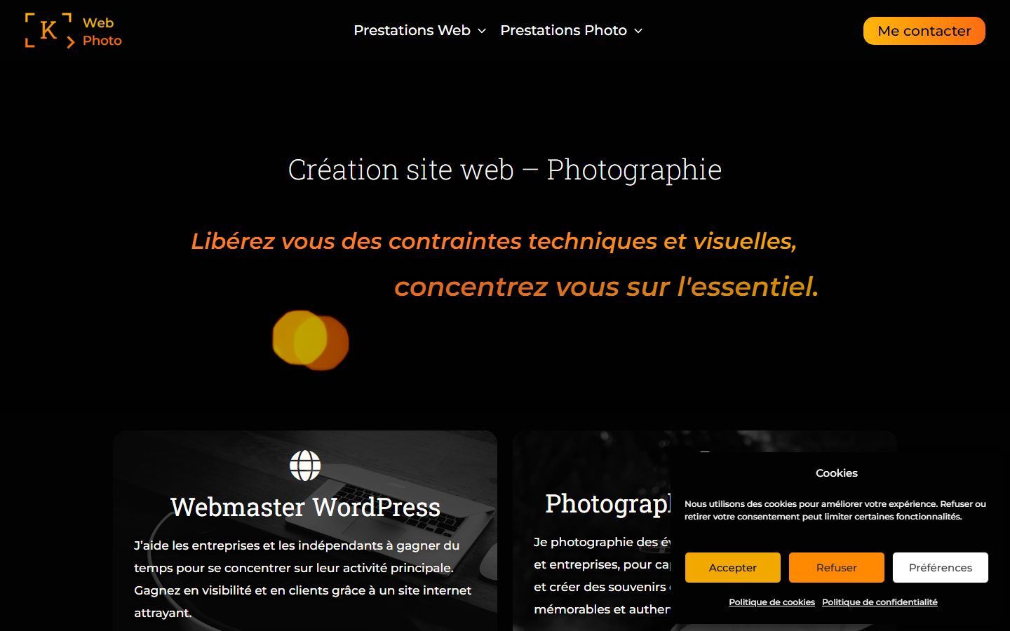 Aperçu du site de Kwebphoto