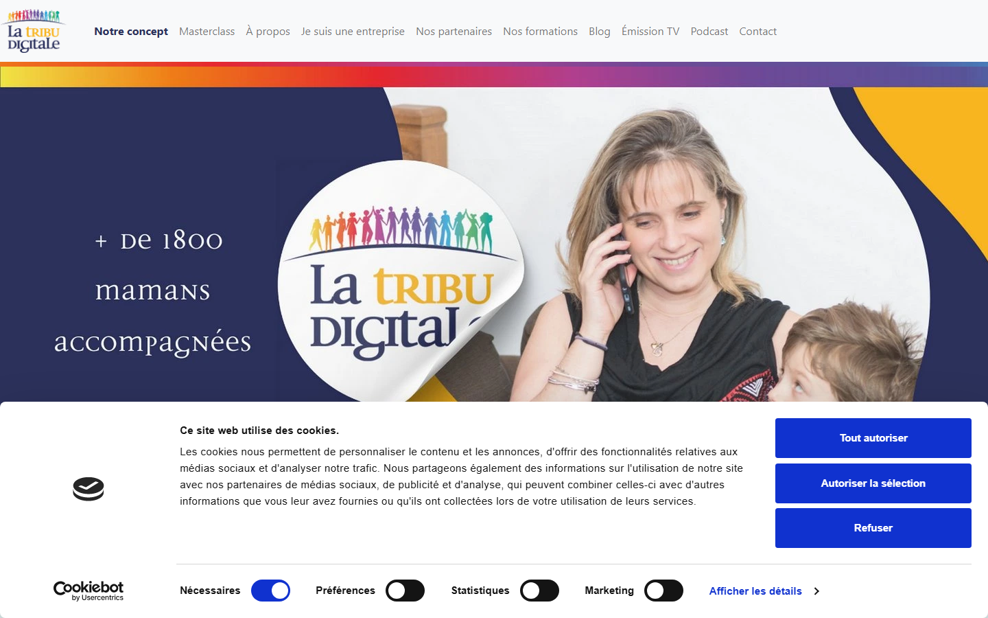 Aperçu du site de La Tribu Digitale