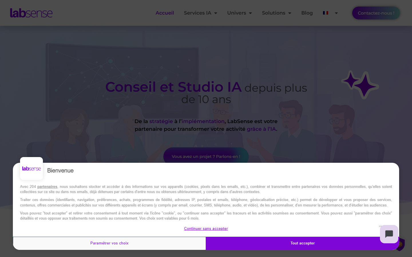 Aperçu du site de LABSENSE