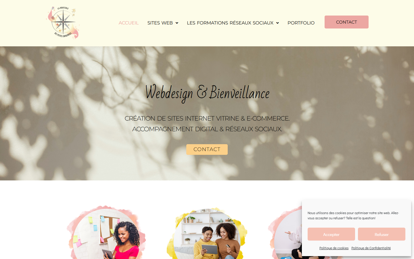 Aperçu du site de La Boussole des Petites Entreprises