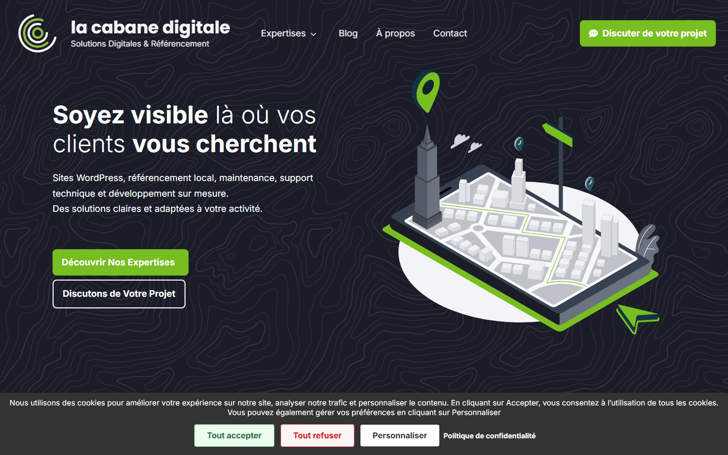 Aperçu du site de LA CABANE DIGITALE