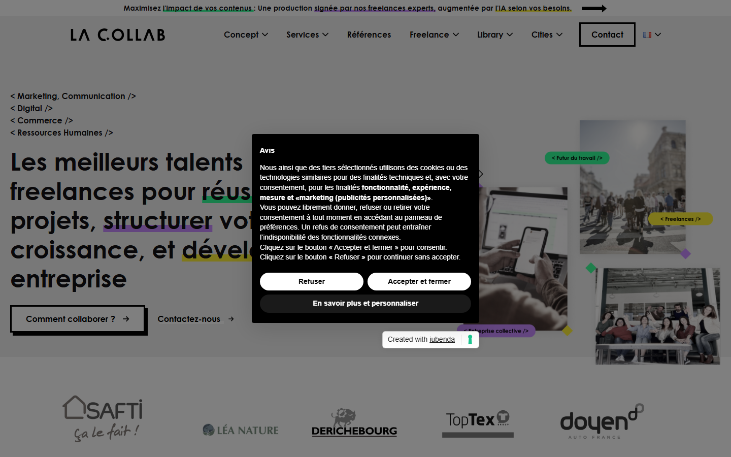 Aperçu du site de LA COLLAB SOCIETY