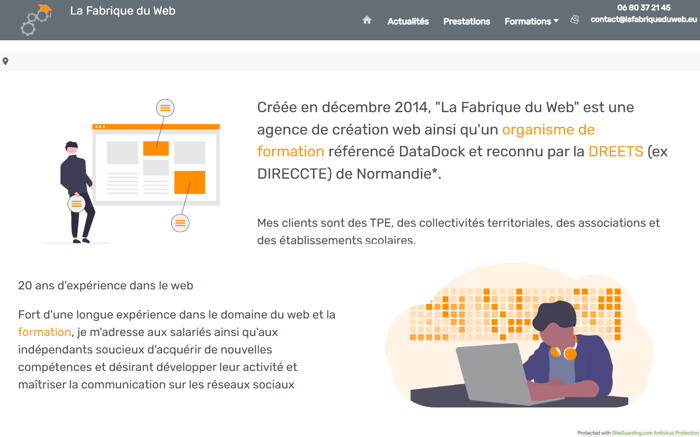 Aperçu du site de La Fabrique du Web