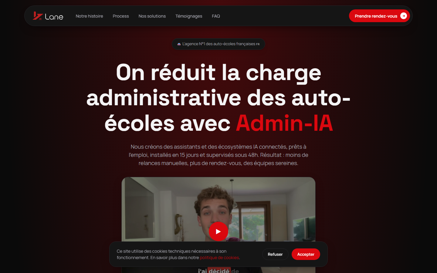 Aperçu du site de LaneAI