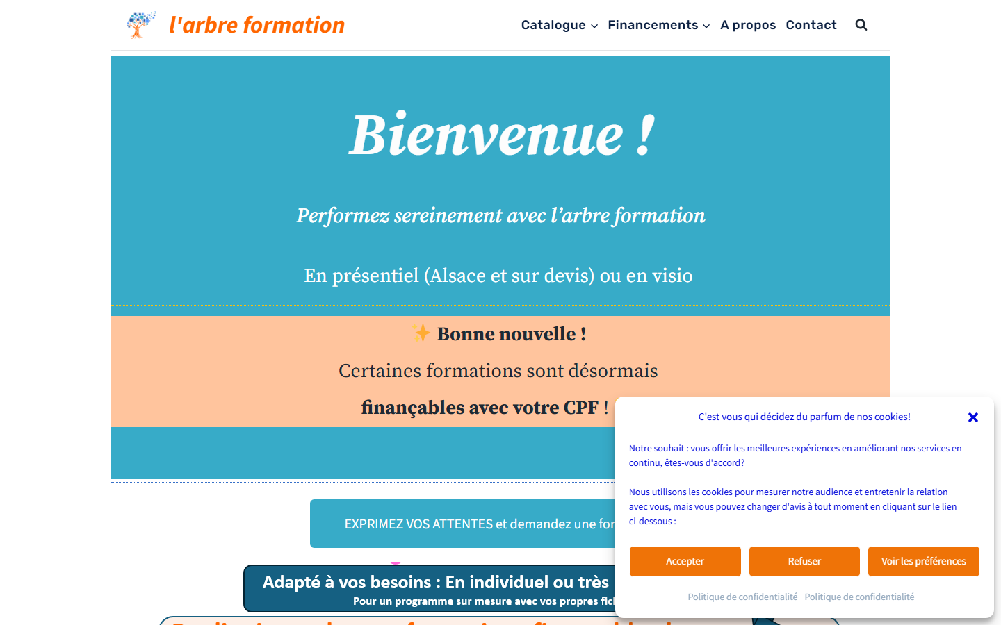 Aperçu du site de L'arbre formation