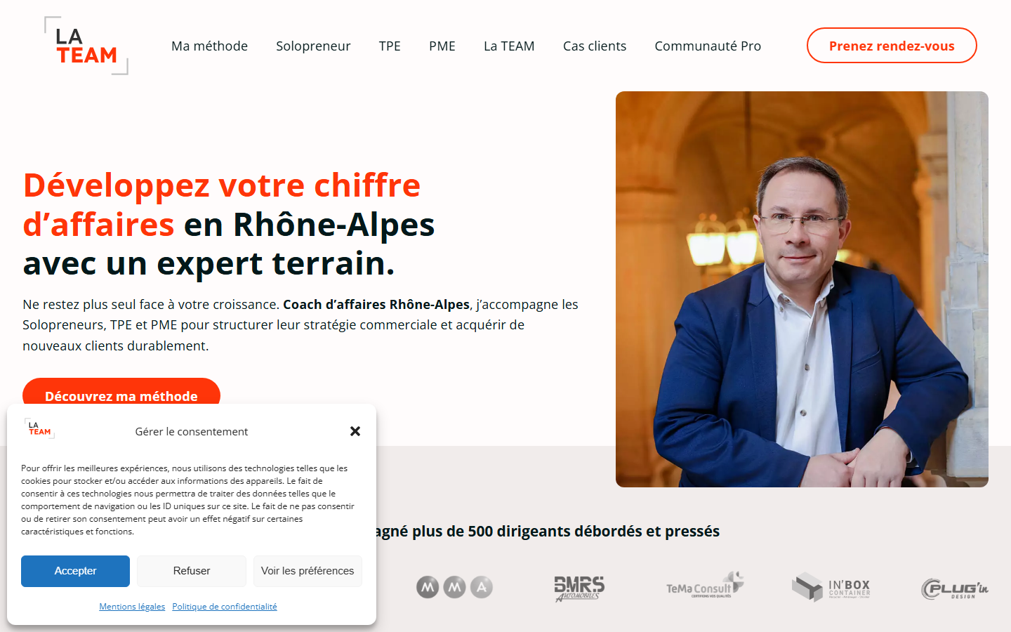Aperçu du site de La Team