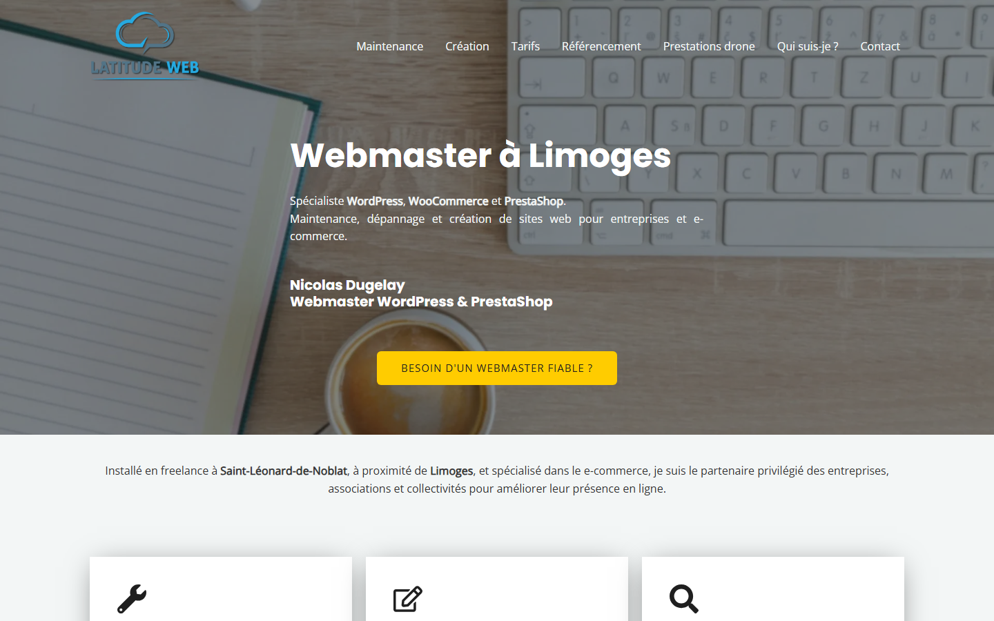 Aperçu du site de LATITUDE WEB
