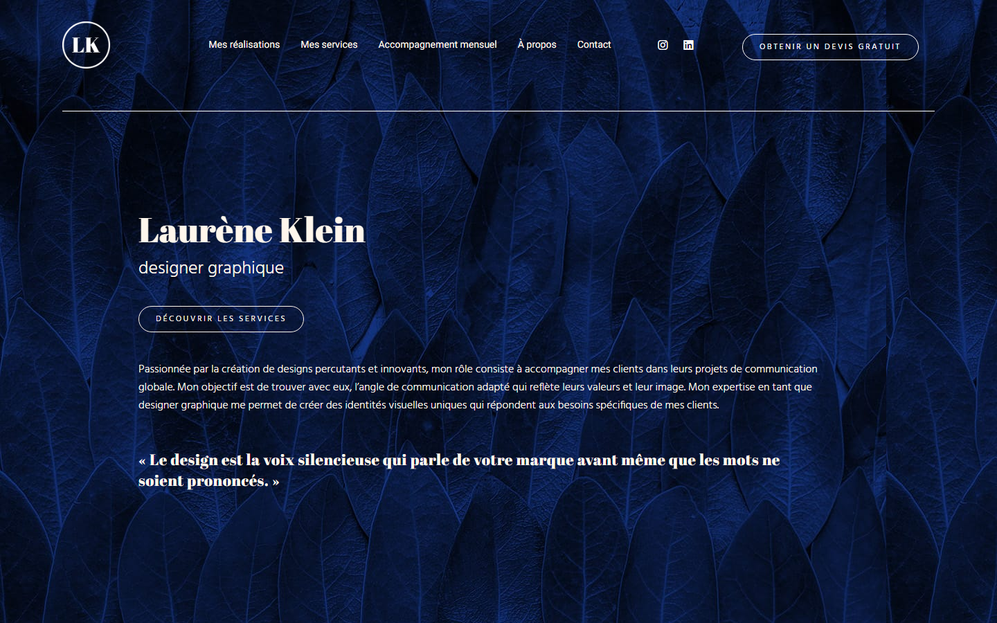 Aperçu du site de Laurène Klein
