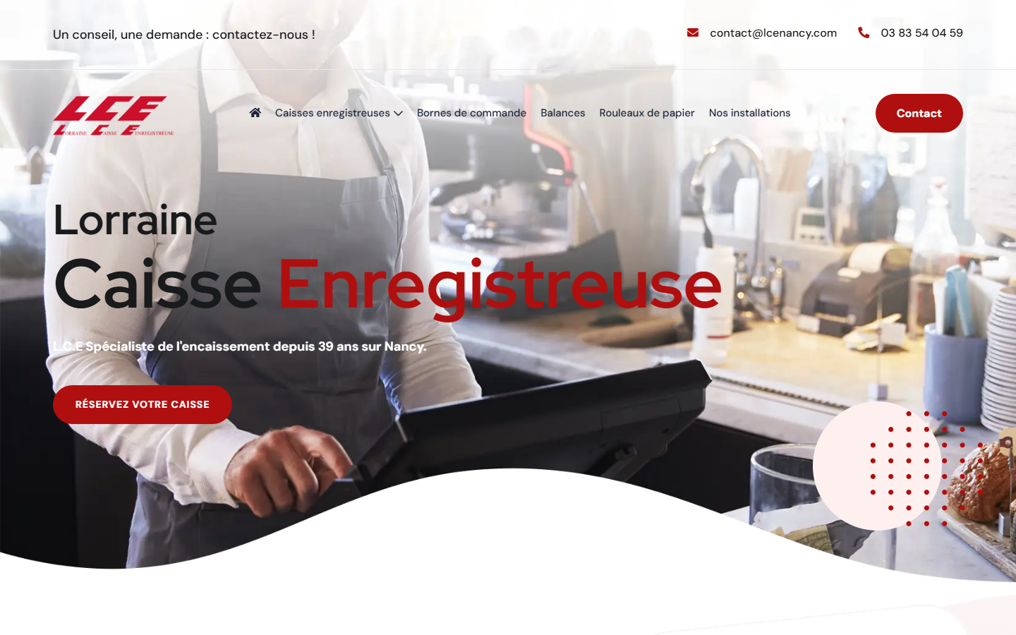 Aperçu du site de LORRAINE CAISSE ENREGISTREUSE