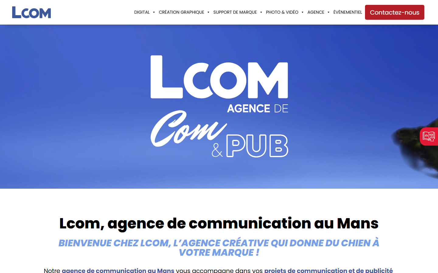 Aperçu du site de Agence Lcom