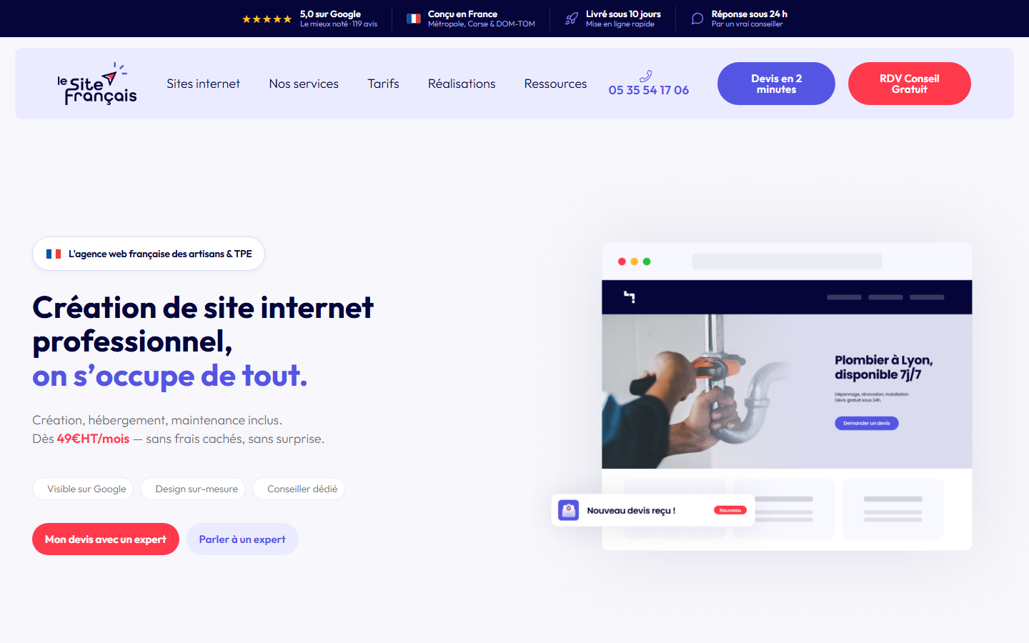 Aperçu du site de LE SITE FRANCAIS