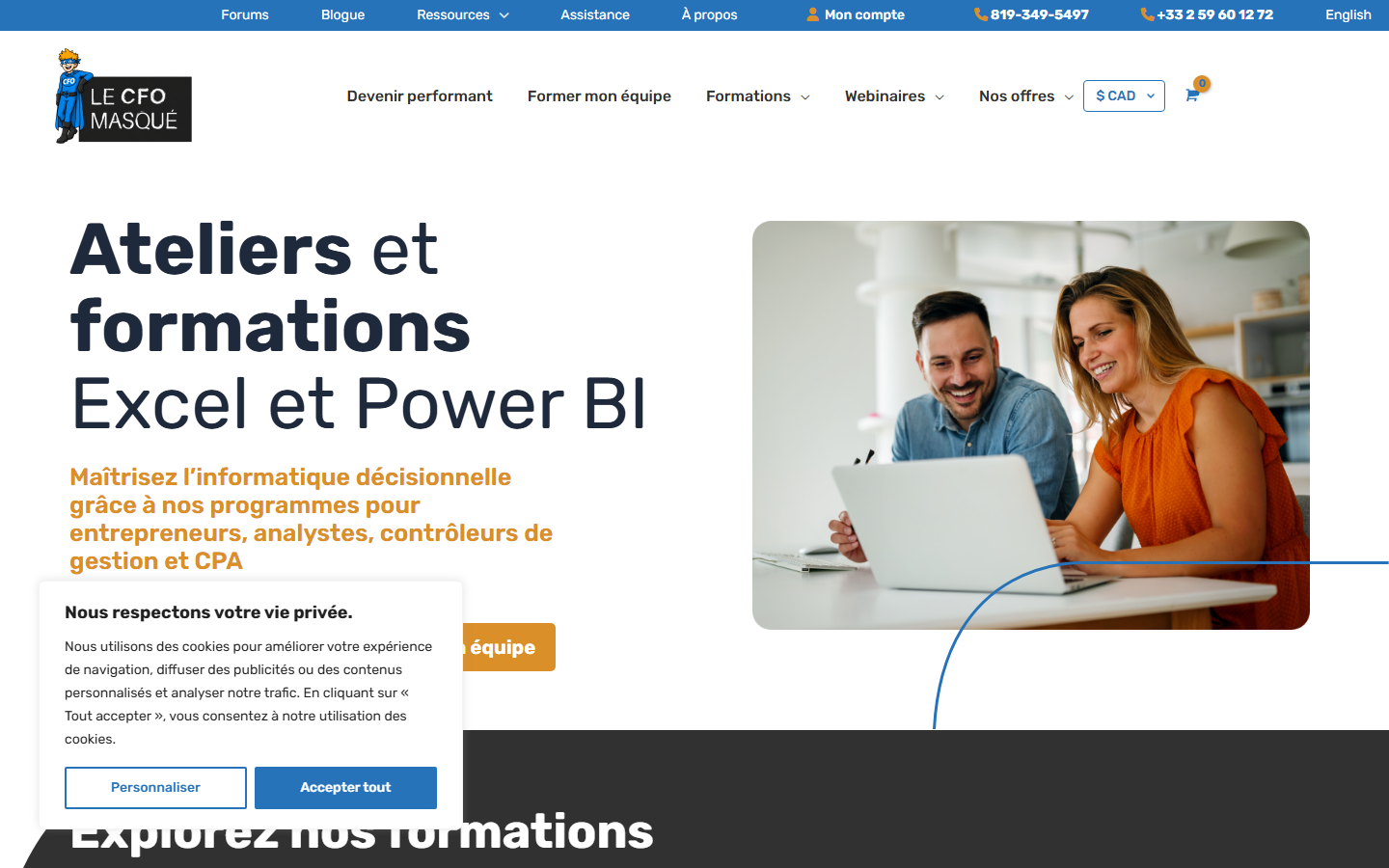 Aperçu du site de LE CFO MASQUE