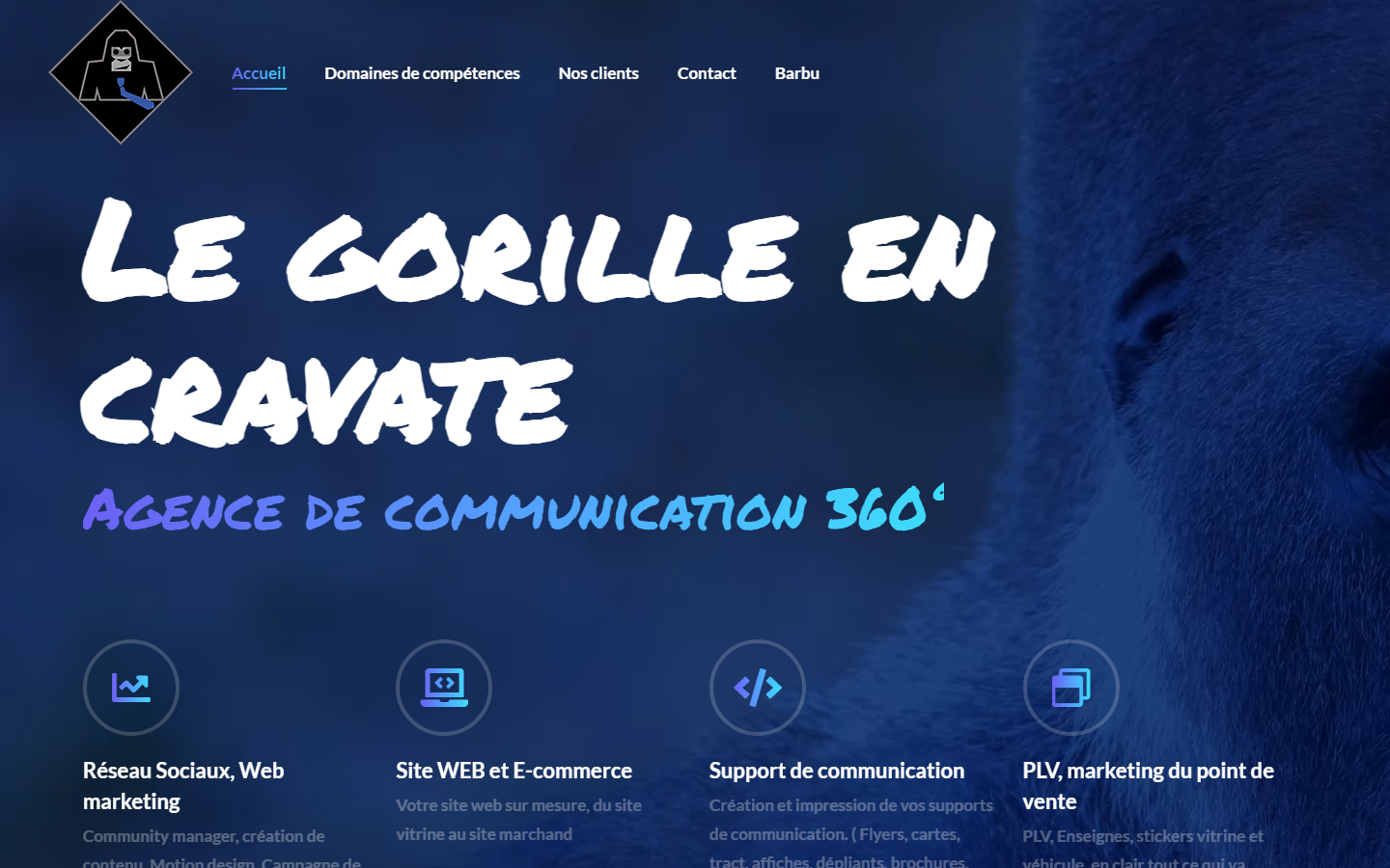 Aperçu du site de LE GORILLE EN CRAVATE