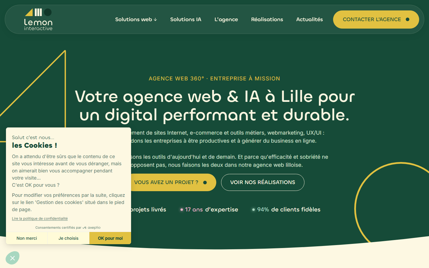 Aperçu du site de Lemon Interactive