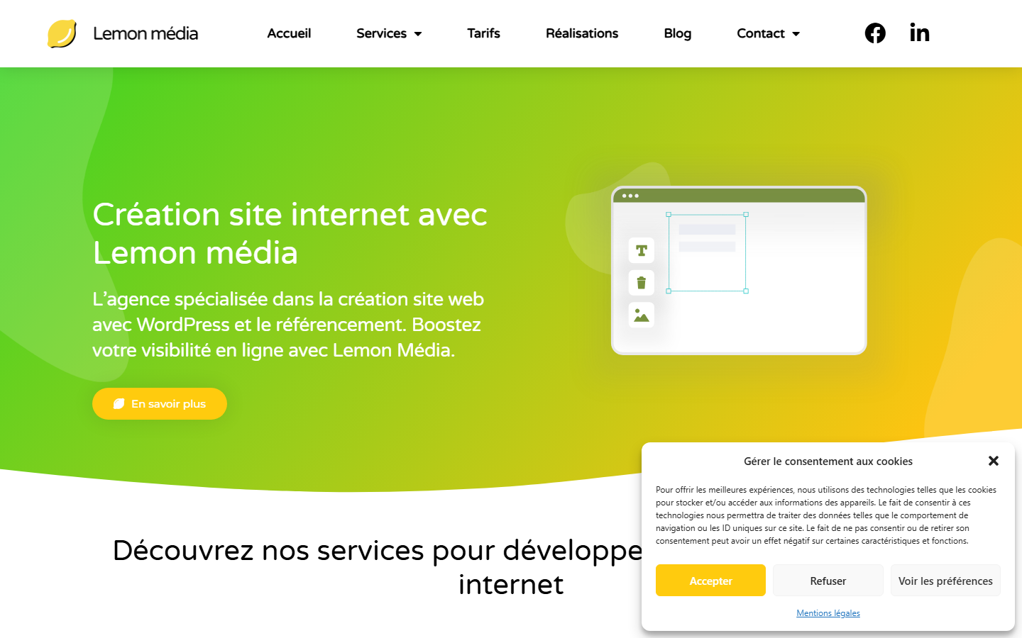 Aperçu du site de Lemon média