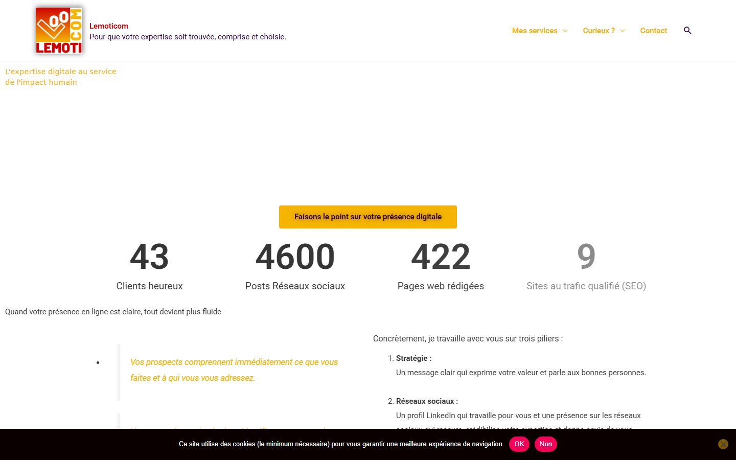 Aperçu du site de Lemoticom