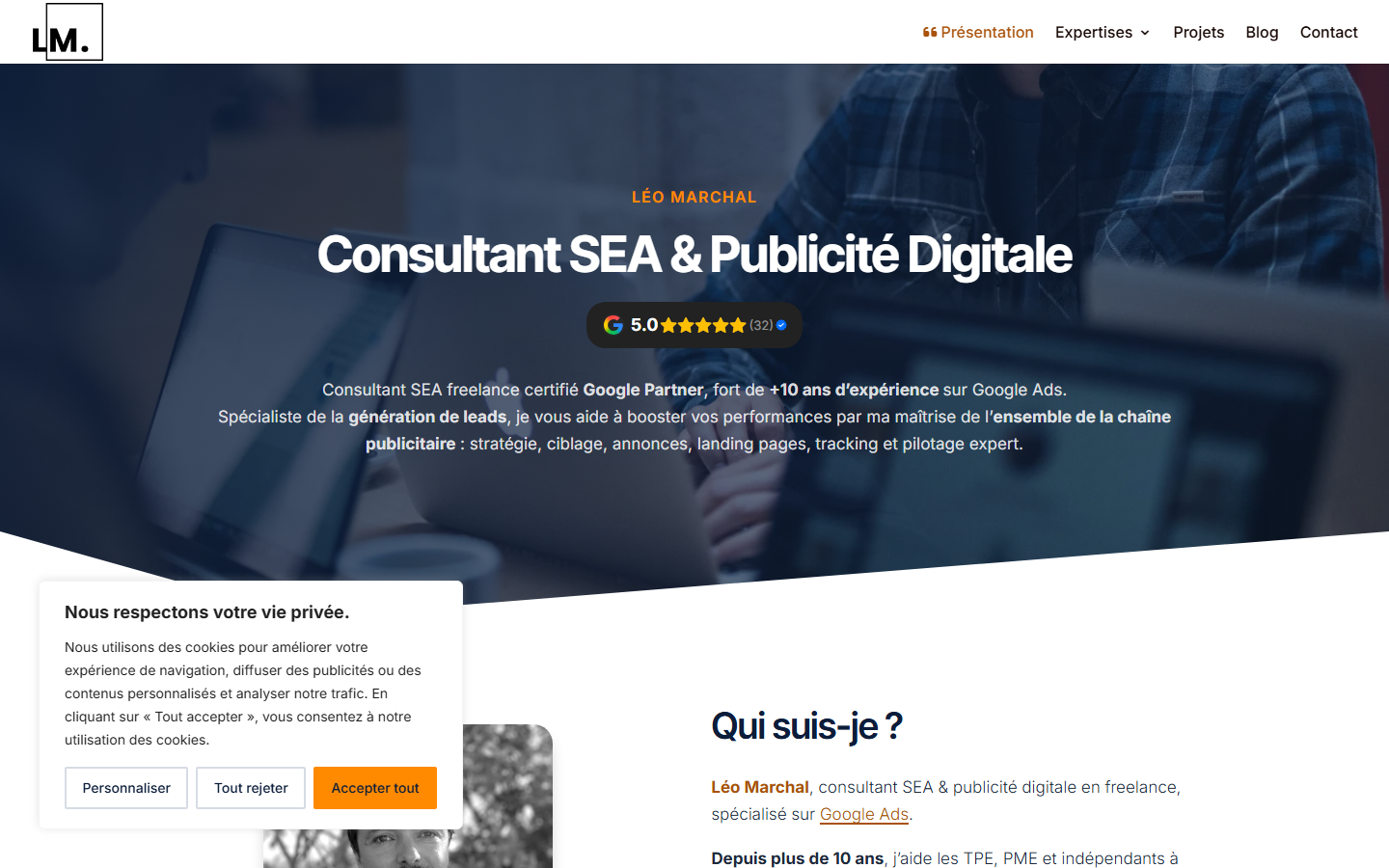 Aperçu du site de Léo Marchal