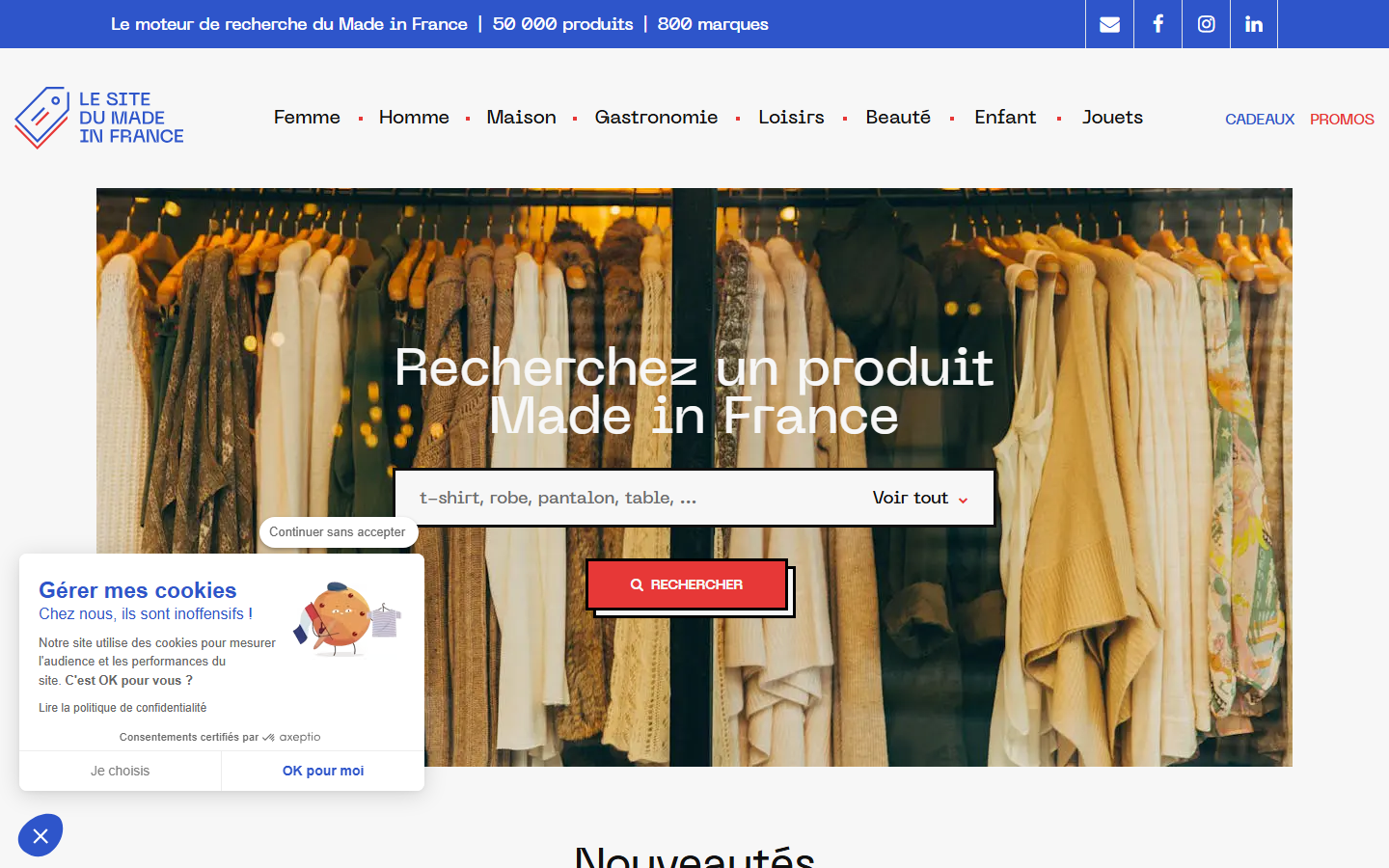 Aperçu du site de LESITEDUMADEINFRANCE.FR