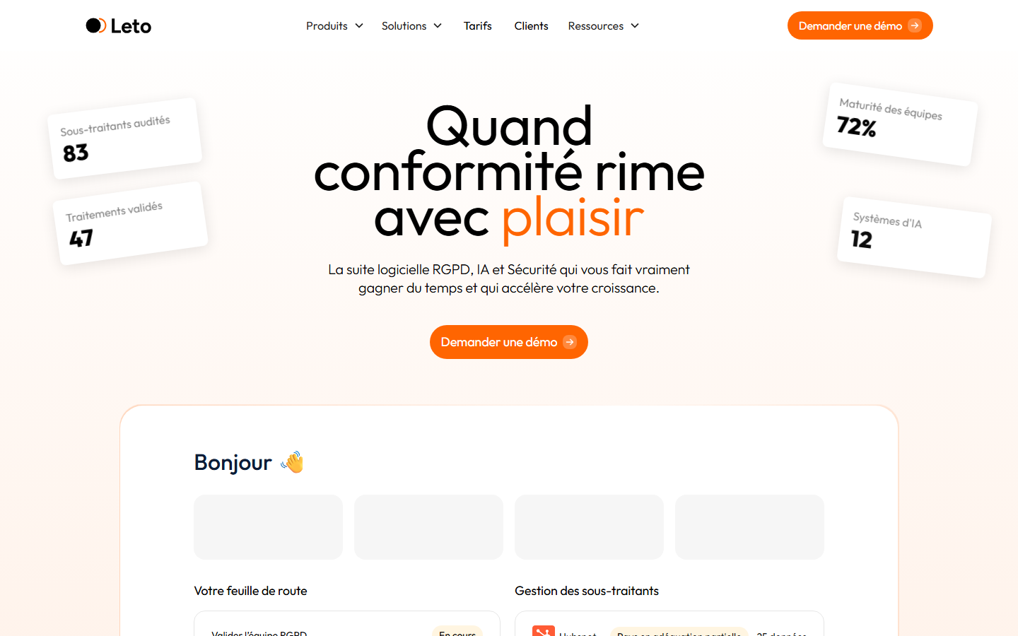 Aperçu du site de Leto