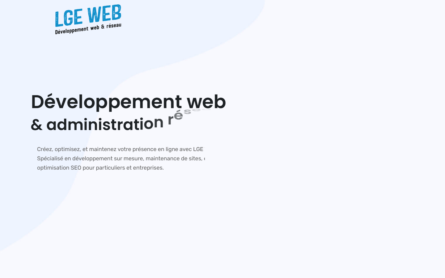 Aperçu du site de LGE WEB