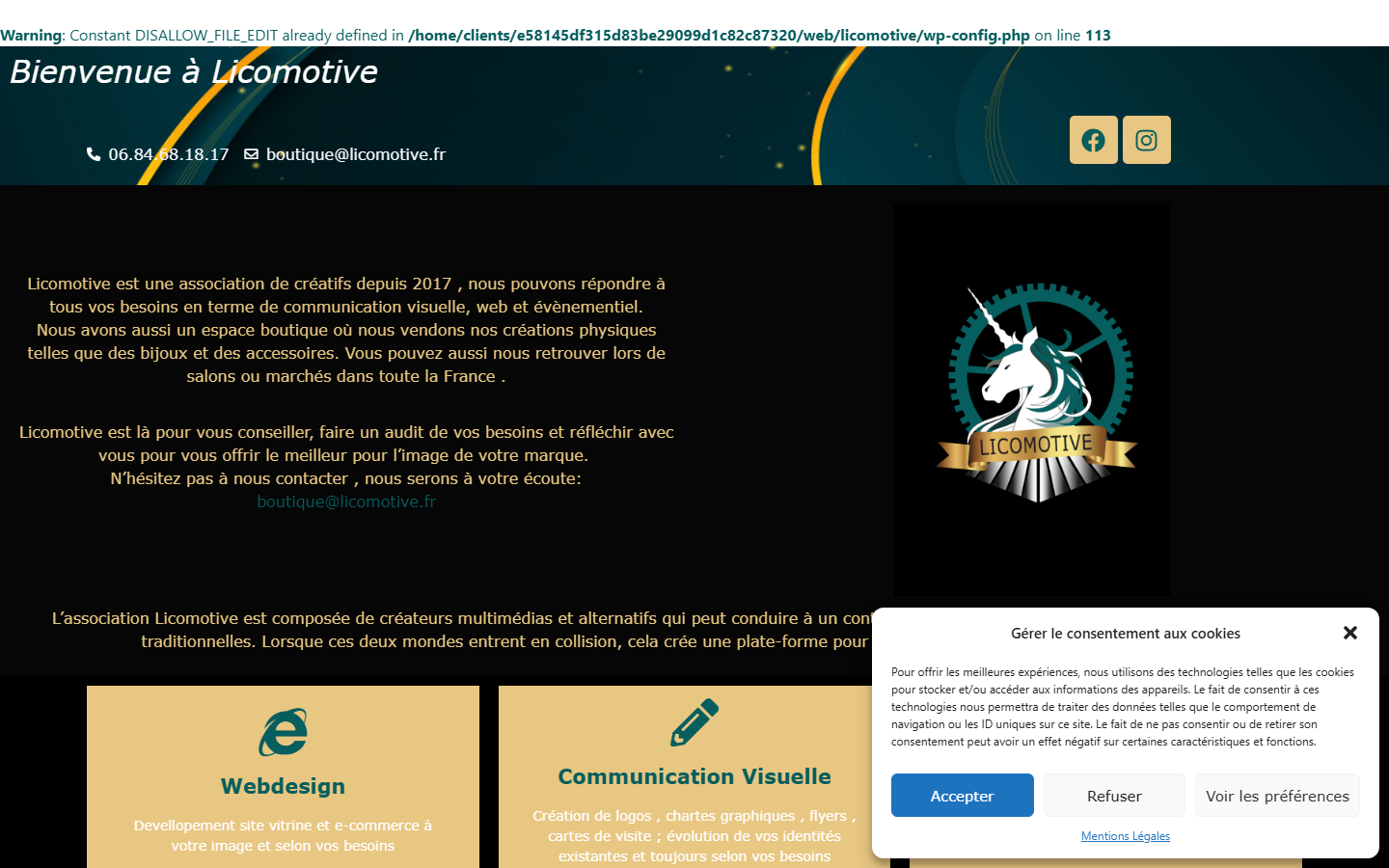 Aperçu du site de LICOMOTIVE
