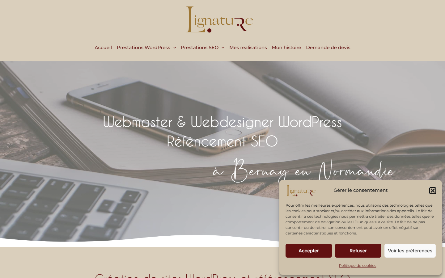 Aperçu du site de LIGNATURE