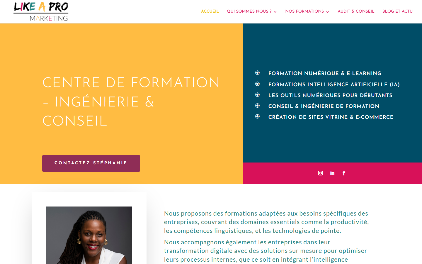 Aperçu du site de LIKE A PRO MARKETING