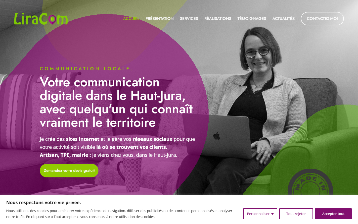 Aperçu du site de Bescond Coralie