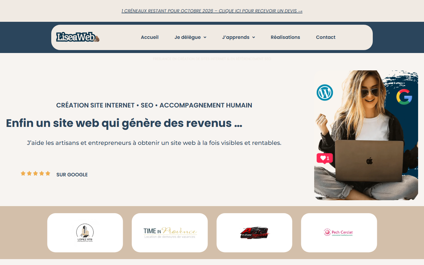 Aperçu du site de Liseaweb